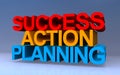 success action planning on blue Royalty Free Stock Photo
