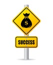 Success ahead road sign Royalty Free Stock Photo