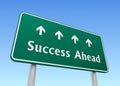 Success ahead road sign concept 3d illustration Royalty Free Stock Photo