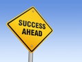 Success ahead road sign Royalty Free Stock Photo