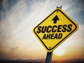 Success ahead road sign Royalty Free Stock Photo