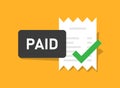 Success approved payment icon in flat style. Check mark notification vector illustration on isolated background. Invoice payday Royalty Free Stock Photo