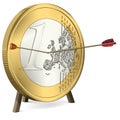 Success - Arrow hits the Euro Coin Center