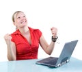 Success! Attractive Businesswoman with Laptop