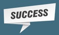 success banner. success speech bubble, label, sticker, sign template Royalty Free Stock Photo