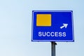 Success Blue Road Sign Against sky Royalty Free Stock Photo