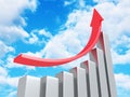 Success Business Chart With Rising Up Arrow On Sky Background Royalty Free Stock Photo