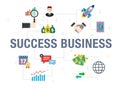 Success business concept with icon design in vector Royalty Free Stock Photo