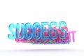 Success, business conceptual colorful 3D words. Title, positive, design & backdrop. Royalty Free Stock Photo