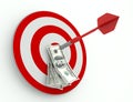 Success in Business, Dollar and Dart Royalty Free Stock Photo