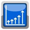 Success business graph on a button Royalty Free Stock Photo