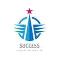 Success business logo template design. Progress creative abstract sign. Award winner insignia. Star vector icon. Development Royalty Free Stock Photo