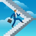 Success business man stairs run Royalty Free Stock Photo