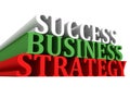 Success business strategy text on white