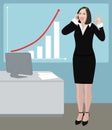 Success business woman shows ok sign