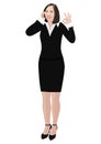 Success business woman shows ok sign