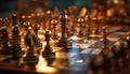 Success in chess battle, leadership conquering adversity on board generated by AI Royalty Free Stock Photo