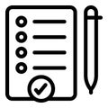 Success clipboard icon outline vector. Office leadership