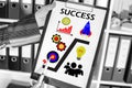 Success concept on a clipboard Royalty Free Stock Photo