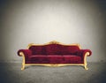Success concept with comfortable retro sofa