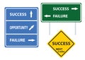 Success concept road sign