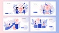 Success concept. Tiny People with Prize, Cup. Screen template for mobile smart phone, landing page, template, ui, web Royalty Free Stock Photo