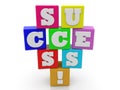 Success concept on toy bricks Royalty Free Stock Photo