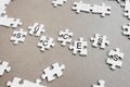 SUCCESS concepts, white jigsaw puzzles Royalty Free Stock Photo