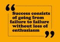 Success consists of going from failure to failure without loss of enthusiasm Inspirational quote Business card