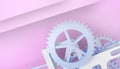 Success Creative Engine gears blue wheels and Business Concept Ideas industrial on purple background Royalty Free Stock Photo