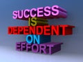 Success is dependent on effort