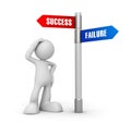 Success failure concept 3d illustration Royalty Free Stock Photo