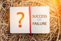 Success or failure on notebook business concept Royalty Free Stock Photo