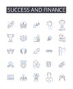 Success and finance line icons collection. Portable, Versatile, Compact, Multi-functional, Convenient, Handy