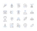 Success and finance outline icons collection. Success, Finance, Profitable, Wealthy, Investing, Gains, Returns vector
