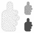 Success Gesture Vector Mesh Network Model and Triangle Mosaic Icon