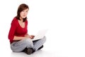Success girl on a laptop Royalty Free Stock Photo