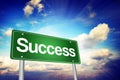 Success Green Road Sign, Business Concept Royalty Free Stock Photo