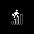 Success icon or logo, Ladder of success, Success man on dark background
