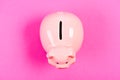 Success. income management. piggy bank on pink background. financial problem. money saving. planning budget. Economics