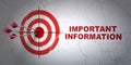Information concept: target and Important Information on wall background Royalty Free Stock Photo