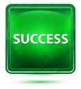 Success Neon Light Green Square Button Royalty Free Stock Photo