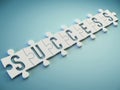 Success jigsaw puzzle pieces concept, 3d rendering Royalty Free Stock Photo