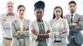 Success is just over the horizon. Cropped portrait of a diverse group of corporate businesspeople standing with their