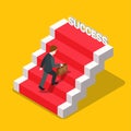 Success ladder business flat isometric vector 3d