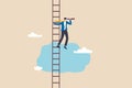 Success ladder for business opportunity, looking for new job or career path, leadership discovery or searching for success concept Royalty Free Stock Photo