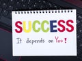 Success on laptop keyboard 1 Royalty Free Stock Photo