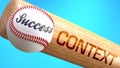 Success in life depends on context - pictured as word context on a bat, to show that context is crucial for successful business or