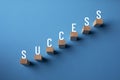 The success message place on the wooden pegs Royalty Free Stock Photo