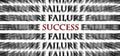 Success in the midst of failure opposite words Royalty Free Stock Photo